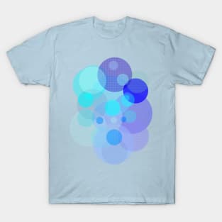 Blue Color Bubbles Design T-Shirt